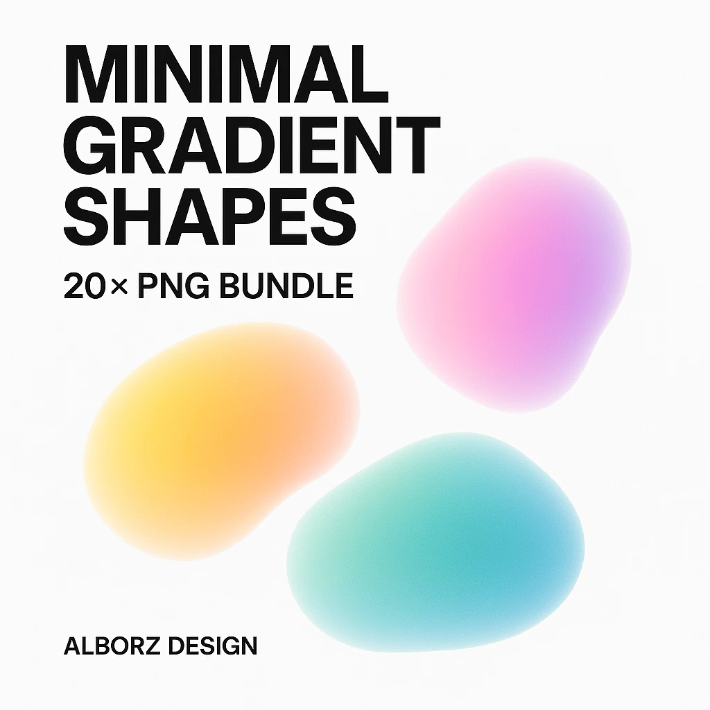 Minimal Gradient Shapes – 20x PNG