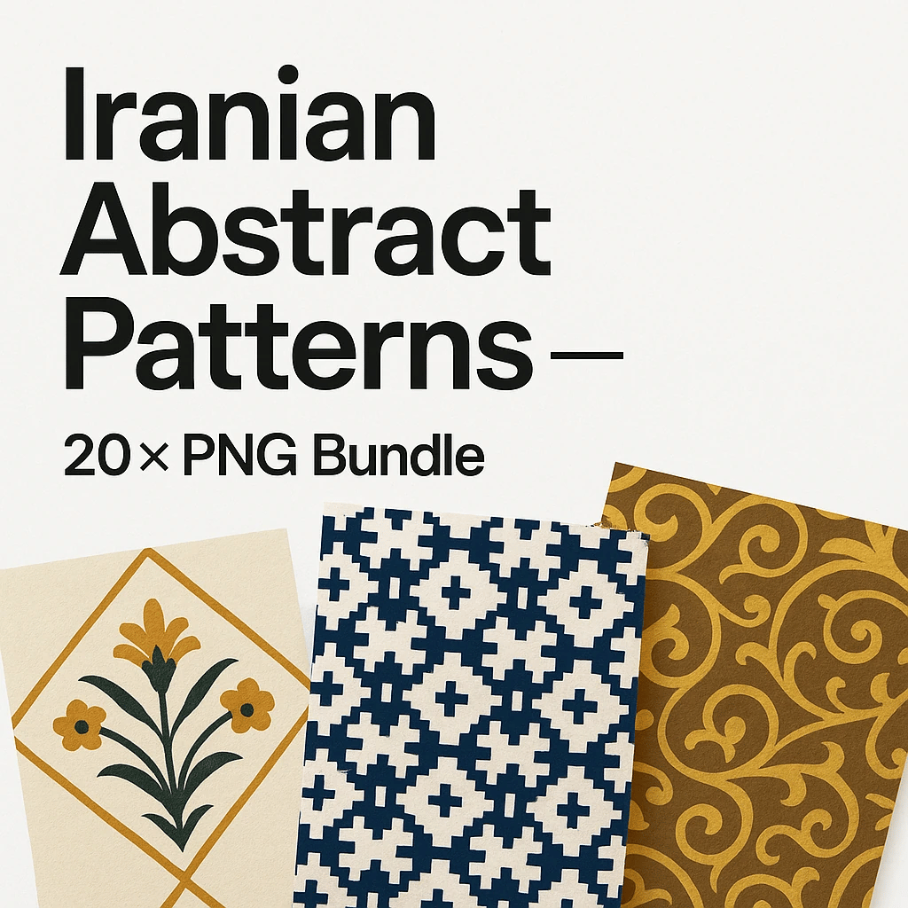Iranian Abstract Patterns Pack – 20x PNG